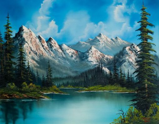 Mountain Range Painting at PaintingValley.com | Explore collection of ...