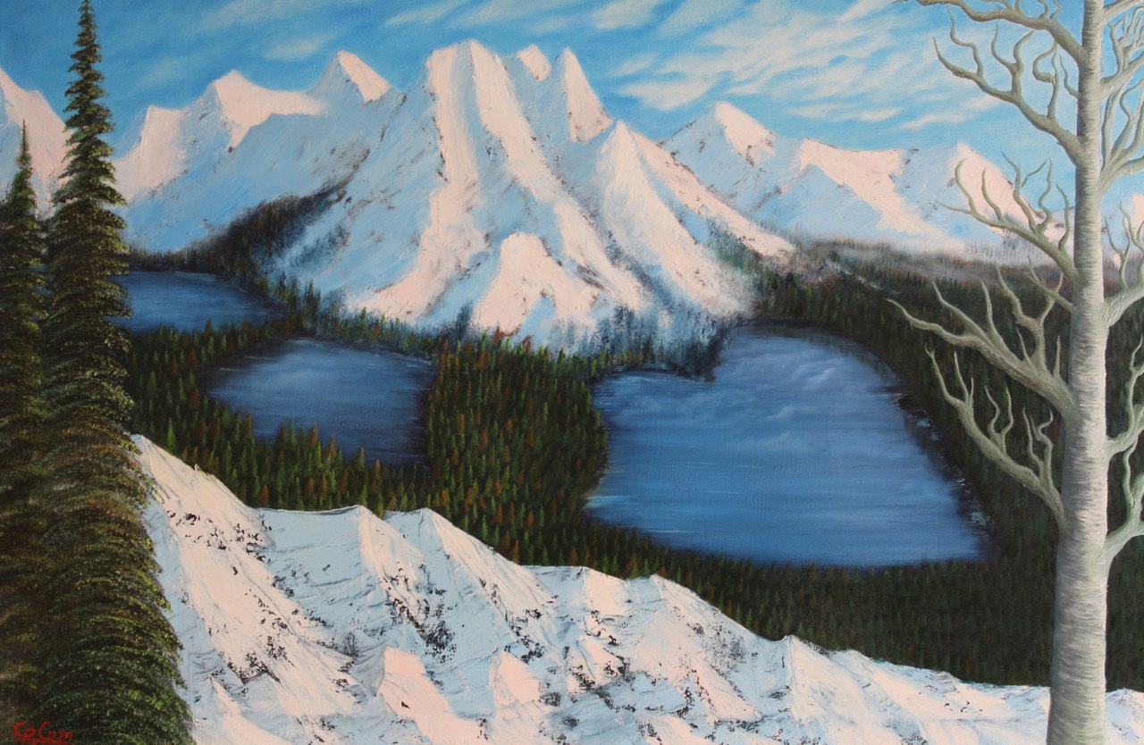1280x834 Buy Snow Loaded Mountain Range Handmade Painting By Goutami Mishra - Mountain Range Painting
