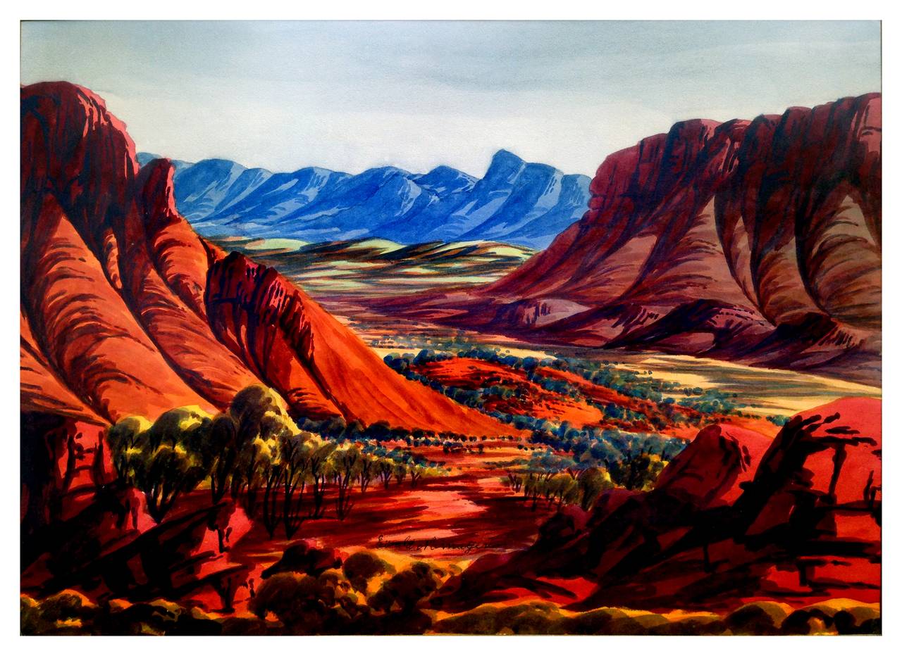 1280x932 Ewald Namatjira - Mountain Range Painting
