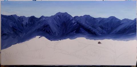 480x235 How To Paint A Snowy Mountain Range In Acrylic Paint. By Laura - Mountain Range Painting