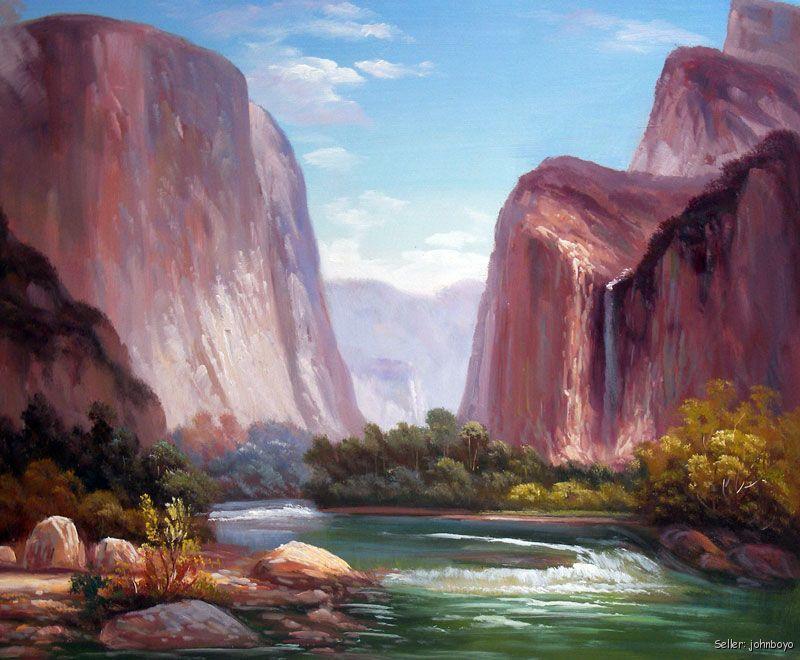 Mountain River Painting