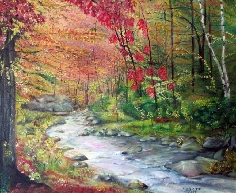 Mountain River Painting At Paintingvalley.com 