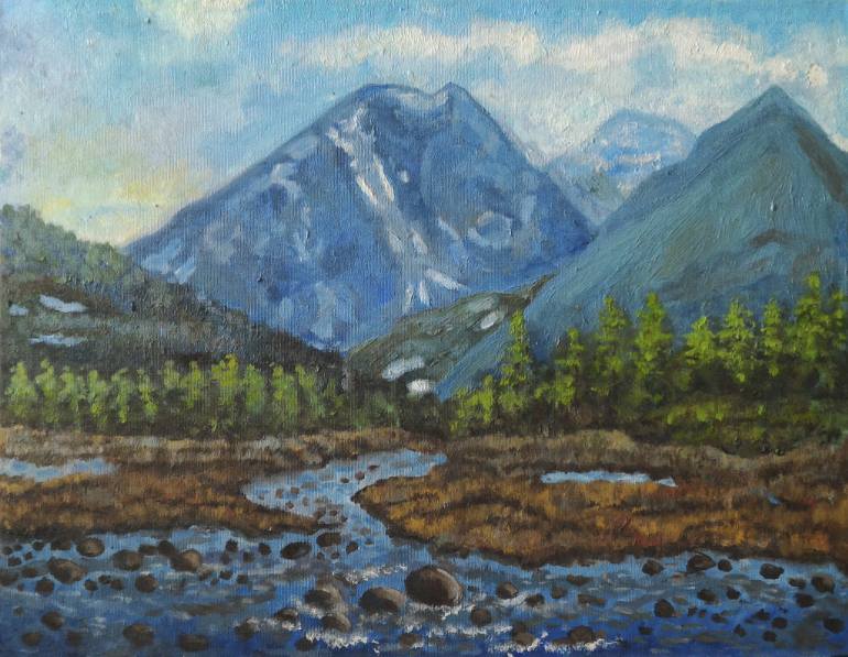 770x597 Saatchi Art Mountain River Painting By Daria Ivanova - Mountain River Painting