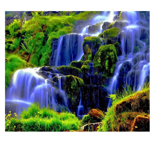 640x640 Mountain Scenery Paintings Decorative Paper Flowers Stitch Cross - Mountain Scenery Painting