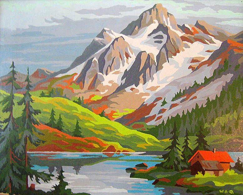 777x625 Pin By Greer Blair On Color Scheme Google Images - Mountain Scenery Painting