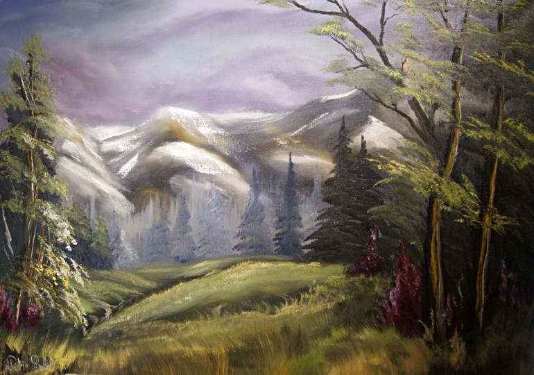 770x540 Saatchi Art Mountain Scenery Painting By Skrabal Patrice - Mountain Scenery Painting