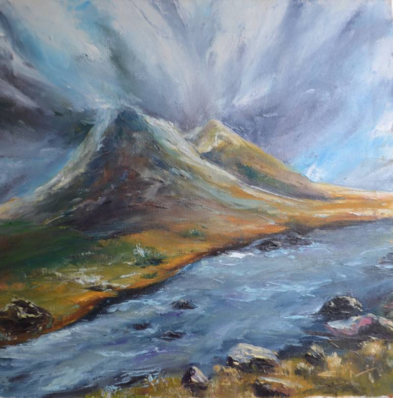 770x779 Saatchi Art Mountain Scenery Painting By Natalia Esanu - Mountain Scenery Painting