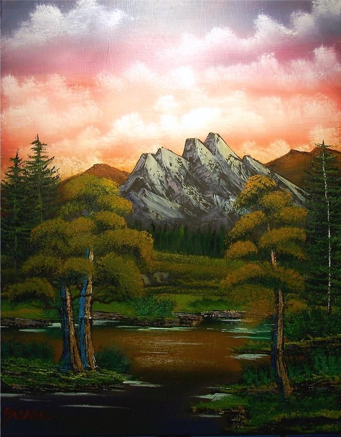 702x900 Paintings Of Mountain Scenes - Mountain Scenery Painting