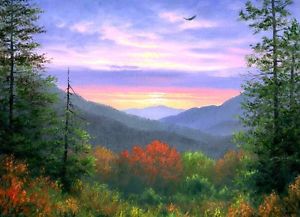 300x217 Art Print Mountain Scenery Oil Painting Picture Printed On Canvas - Mountain Scenery Painting