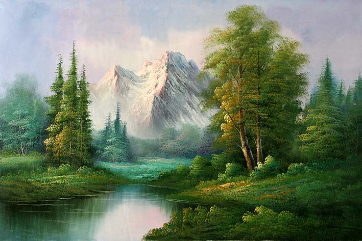 Mountain Scenery Painting at PaintingValley.com | Explore collection of ...