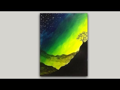 480x360 Acrylic Painting Mystical Mountain Sunrise Silhouette Painting - Mountain Silhouette Painting