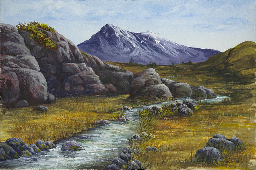 900x597 Mountain Stream Painting By Darice Machel Mcguire - Mountain Stream Painting