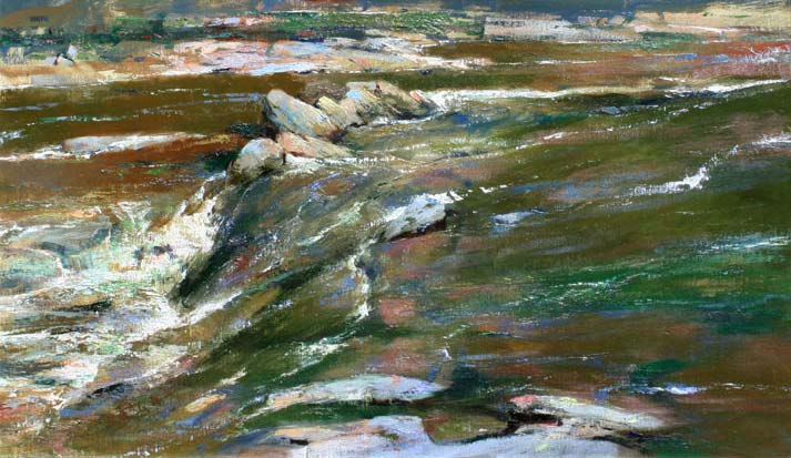 713x413 Rocky Mountain Stream - Mountain Stream Painting