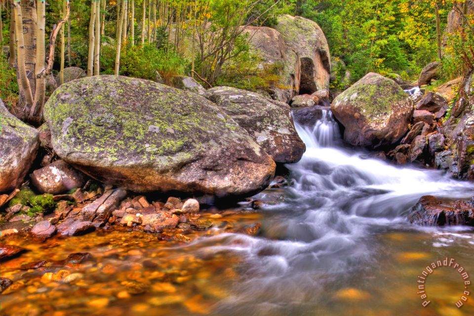 960x640 Collection 14 Rocky Mountain Stream Painting - Mountain Stream Painting