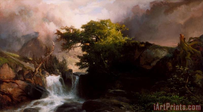 800x441 Thomas Moran A Mountain Stream Painting - Mountain Stream Painting