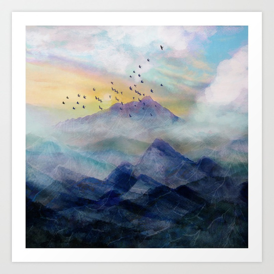 550x550 Mountain Sunrise Art Print By Nadja1 Society6 - Mountain Sunrise Painting