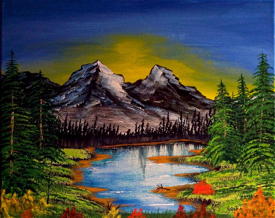 900x712 Mountain Sunrise Painting By J Ringo - Mountain Sunrise Painting