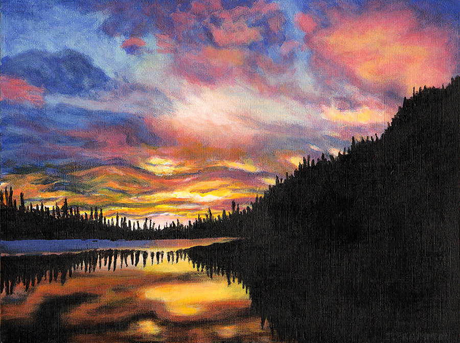 900x672 Mountain Sunrise Painting By Jennifer Frampton - Mountain Sunrise Painting