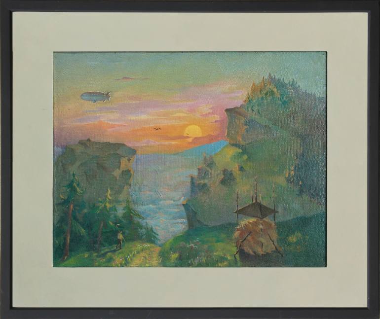 770x647 Saatchi Art Mountain Sunrise Painting By Taras Kostytskyi - Mountain Sunrise Painting