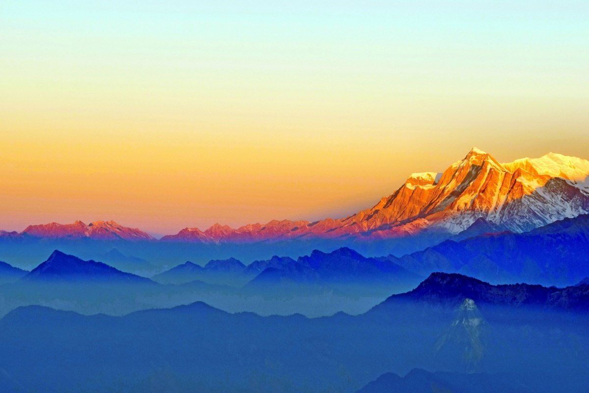 1200x800 Sunrise Sunset Gold Mountains Awesome Nature Landscape Ke220 - Mountain Sunrise Painting