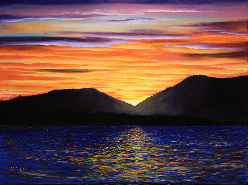 800x599 Delmus Phelps - Mountain Sunrise Painting