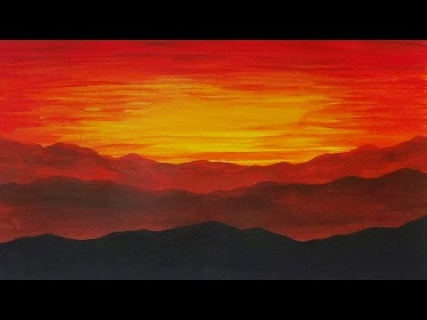 Mountain Sunset Painting
