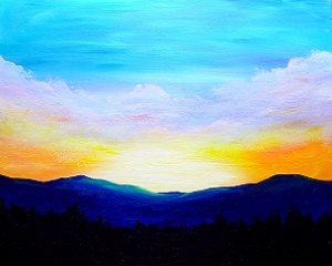 300x240 Mountain Sunset - Mountain Sunset Painting
