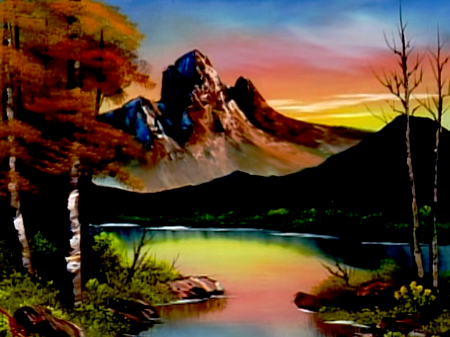 450x337 Mountain - Mountain Sunset Painting