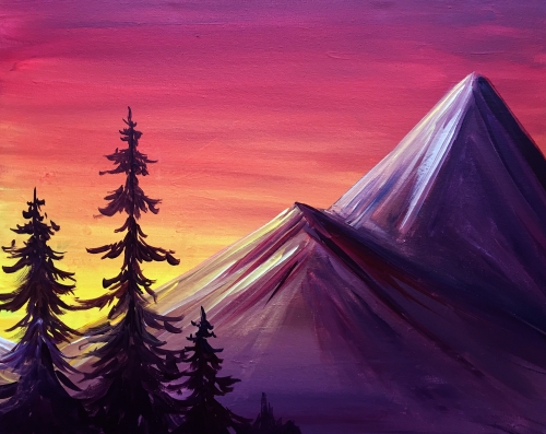 500x397 Divine 07162017 Paint Nite Event - Mountain Sunset Painting