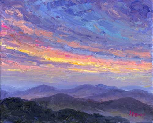 500x400 Sunset Blue 8x10 Study - Mountain Sunset Painting