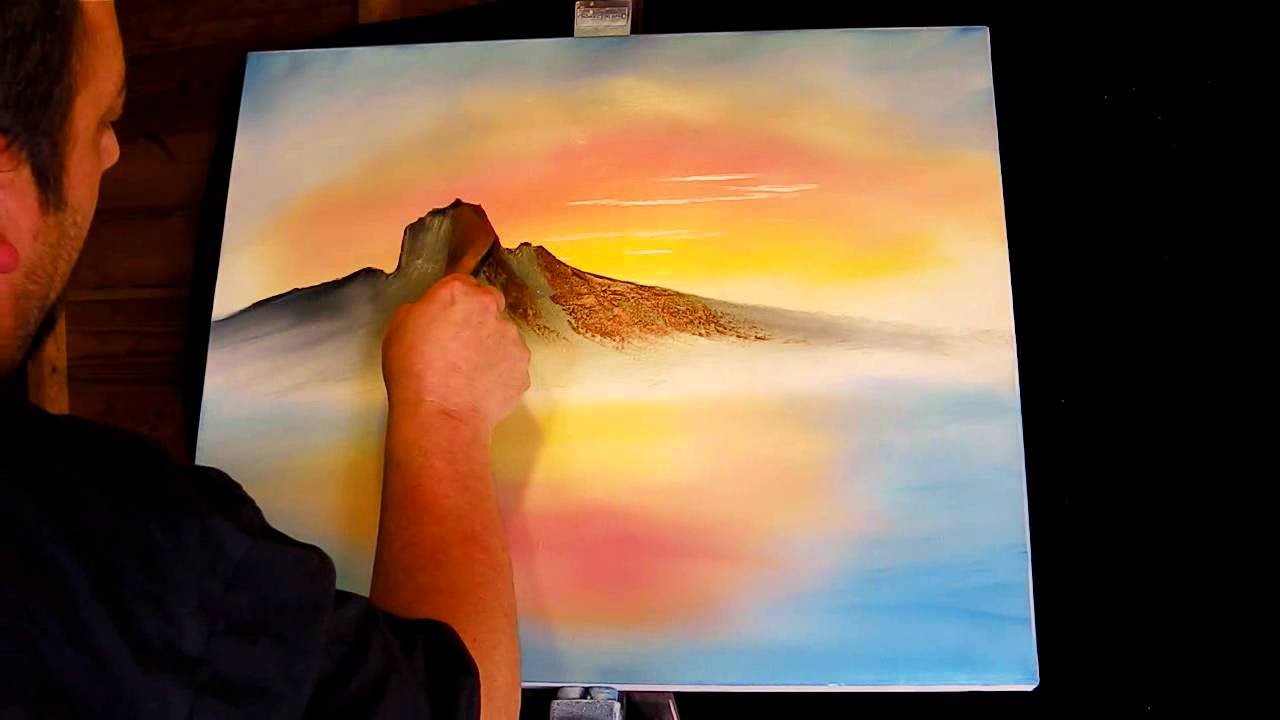 1280x720 How To Oil Paint A Landscape - Mountain Sunset Painting