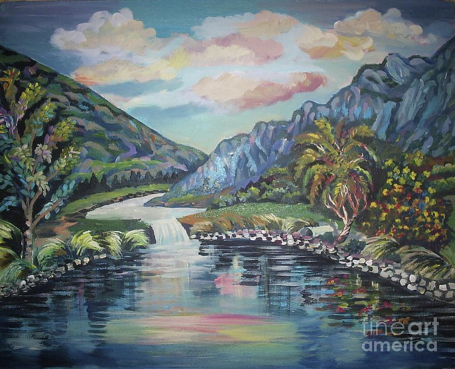 900x731 Mountain Valley Painting By Glendon Mcfarlane - Mountain Valley Painting