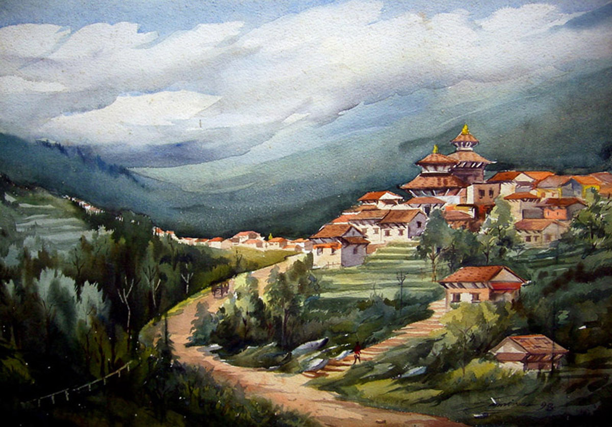 1200x837 Print - Mountain Valley Painting