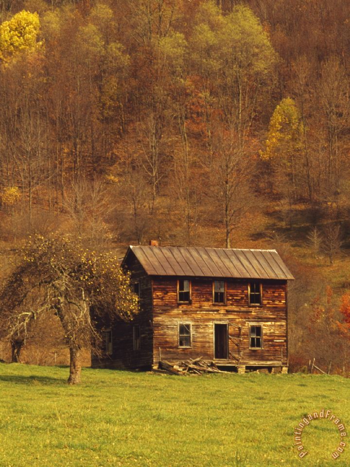 720x960 Raymond Gehman Weather Beaten Farmhouse In A Mountain Valley - Mountain Valley Painting