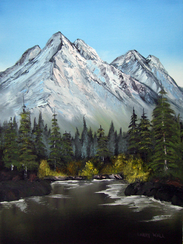 378x504 Mountain Valley Oil Painting - Mountain Valley Painting