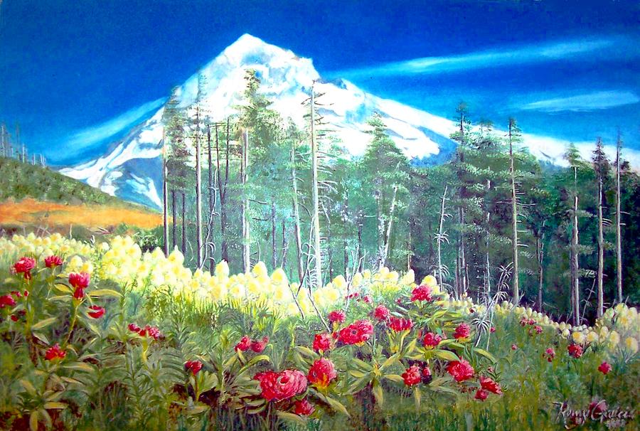 900x606 Mountain View Painting By Romy Galicia - Mountain View Painting