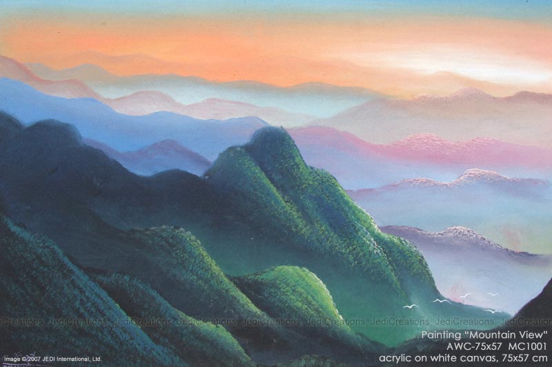 800x533 Original Artist Paintings Wholesale From Chiang Mai, Thailand - Mountain View Painting