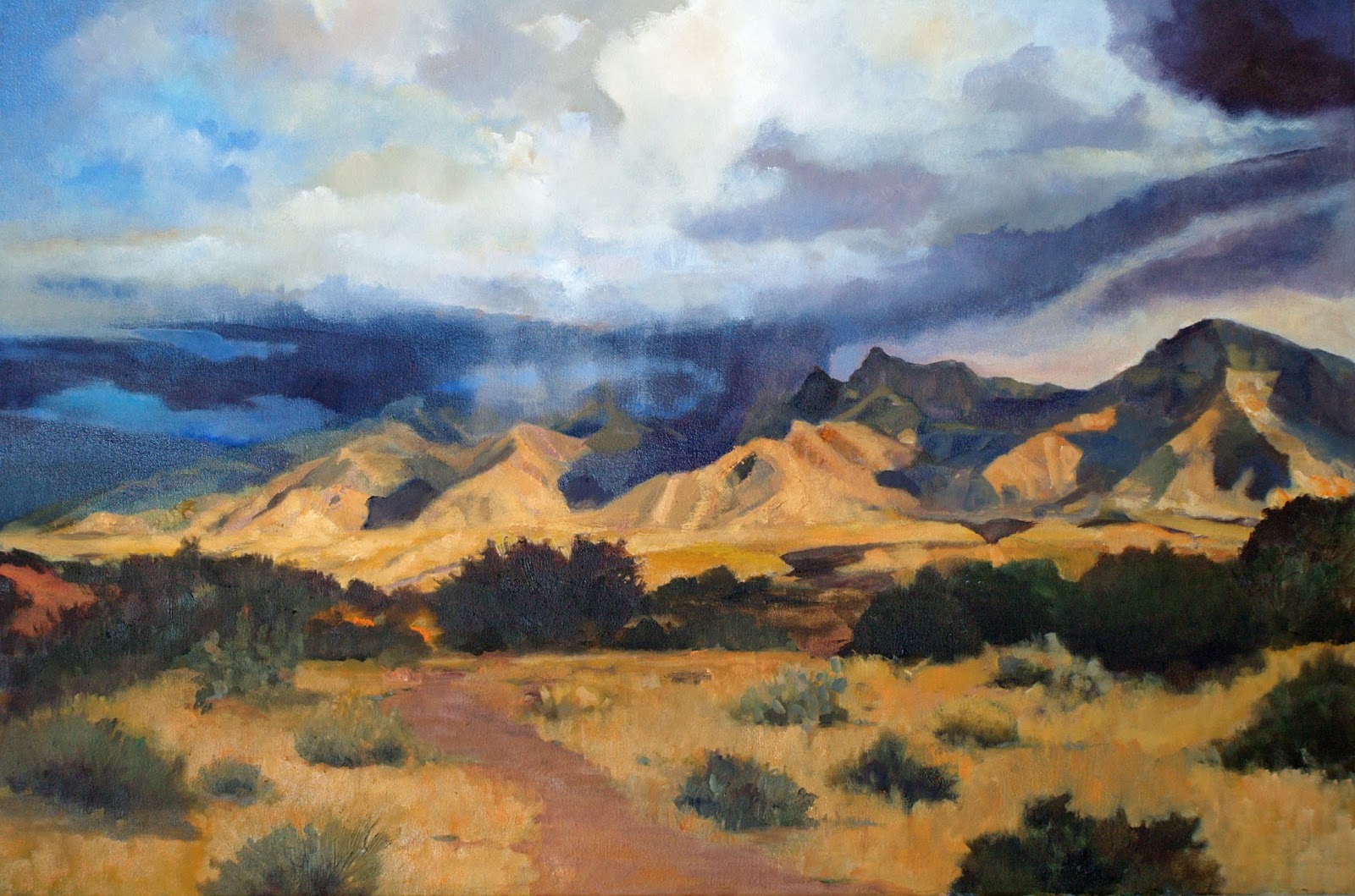 1600x1059 Painting, The Constant Companion Desert Mountain View Studio Painting - Mountain View Painting