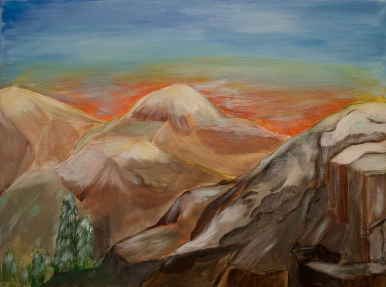 770x573 Saatchi Art A Mountain View Painting By Becky Danese - Mountain View Painting