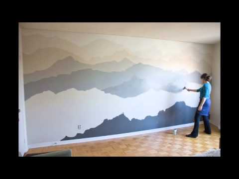 480x360 Mountain Mural Timelapse - Mountain Wall Painting