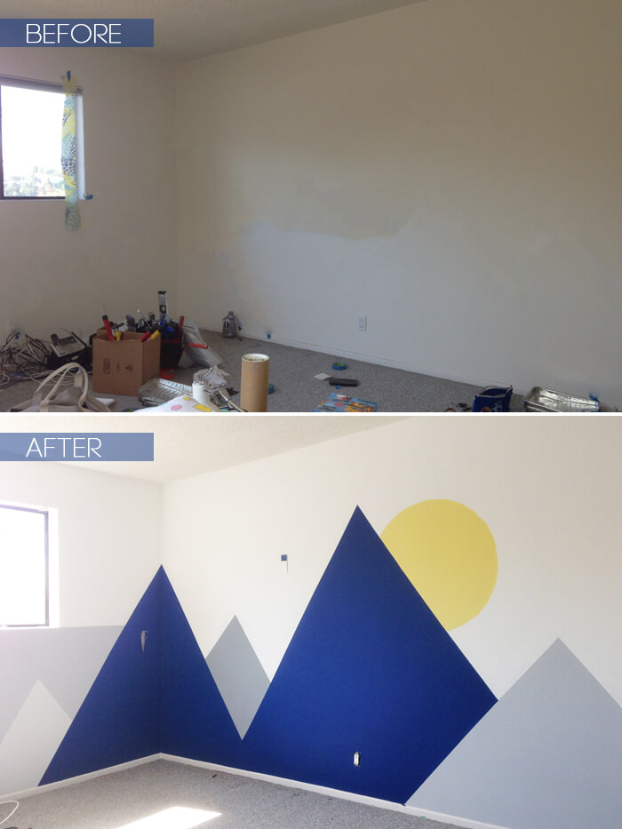 700x933 Oh Joy Nurseryoffice Makeover The Mountain Wall Mural - Mountain Wall Painting