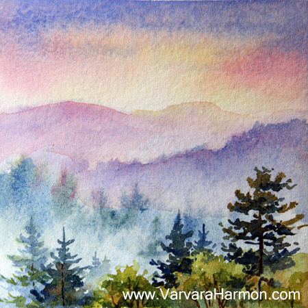 450x450 Varvara Harmon - Mountain Watercolor Painting