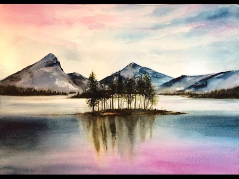 480x360 Watercolor Mountains Painting Demonstration - Mountain Watercolor Painting