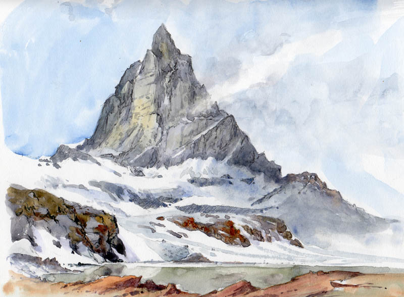 800x588 Mountains In Watercolor Bellamy's Bivouac - Mountain Watercolor Painting