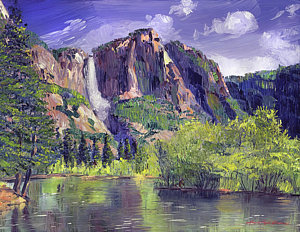 300x232 Mountain Waterfall Paintings Fine Art America - Mountain Waterfall Painting