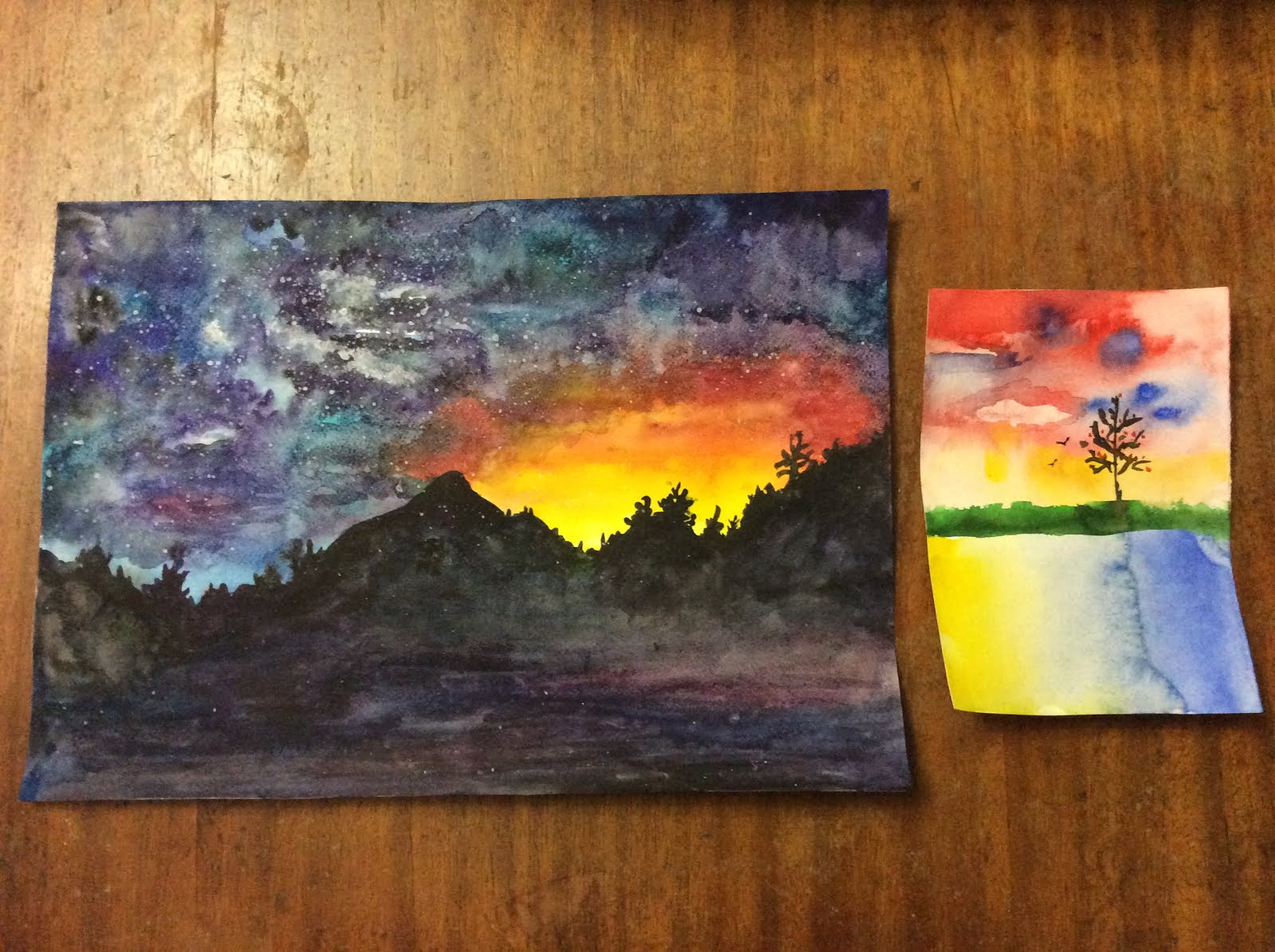 1600x1195 Beauty Marker Painting - Mountains At Night Painting