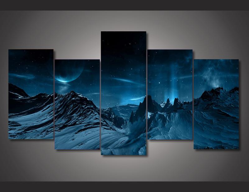 Mountains At Night Painting At PaintingValley.com | Explore Collection ...