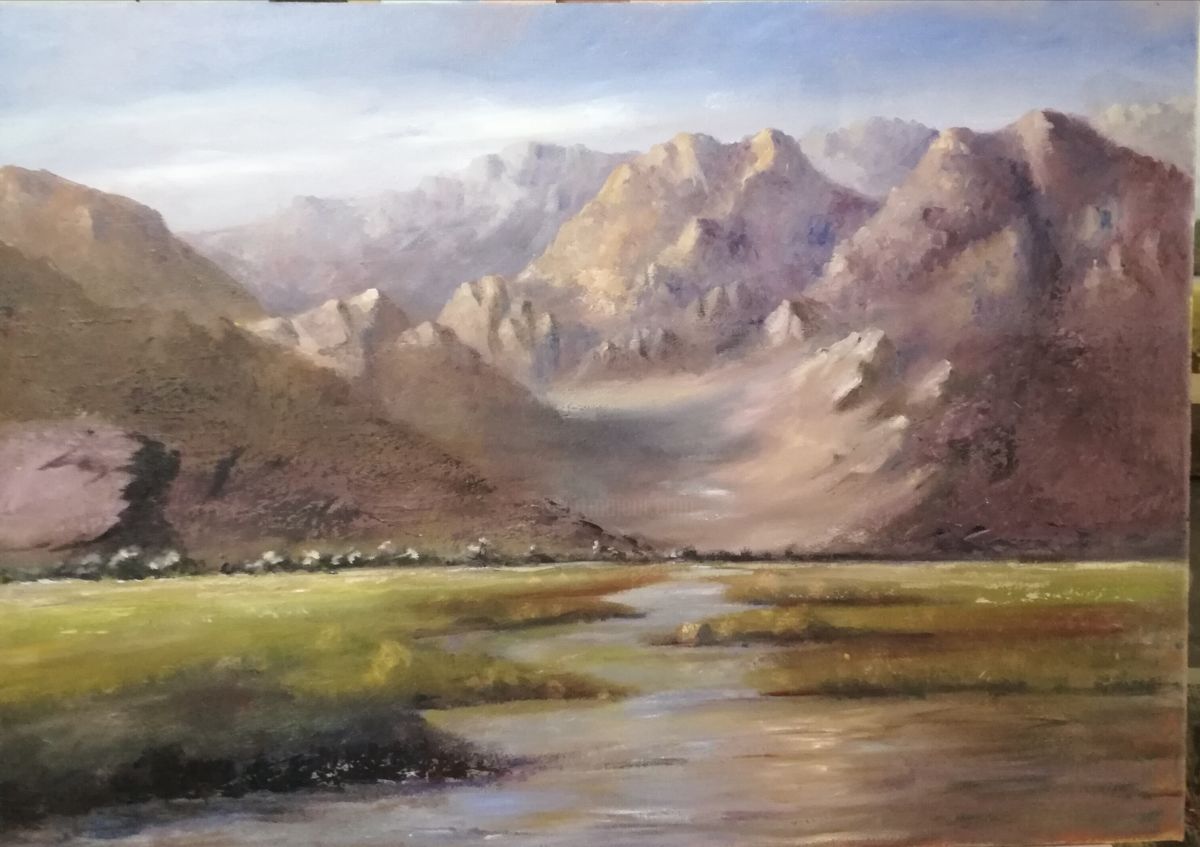 1200x847 Misty Mountains.jpg (Mattie Joubert) - Mountainscape Painting