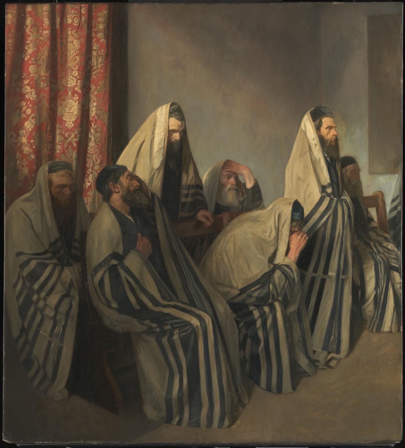 1389x1536 Jews Mourning In A Synagogue', Sir William Rothenstein, 1906 Tate - Mourning Painting
