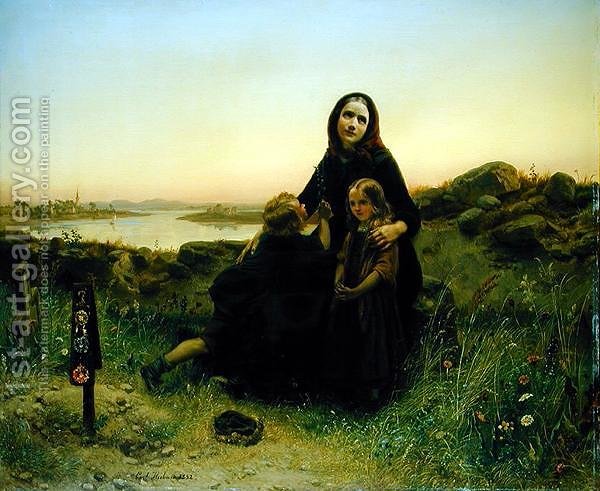 600x491 The Mourning Widow Carl Wilhelm Huebner Reproduction 1st Art Gallery - Mourning Painting